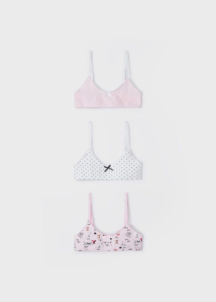 Mayoral Girls Bralettes  Set of 3  10443-47  Rosa