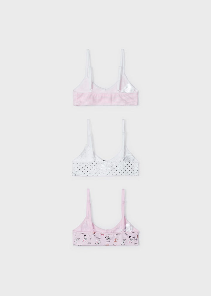 Mayoral Girls Bralettes  Set of 3  10443-47  Rosa