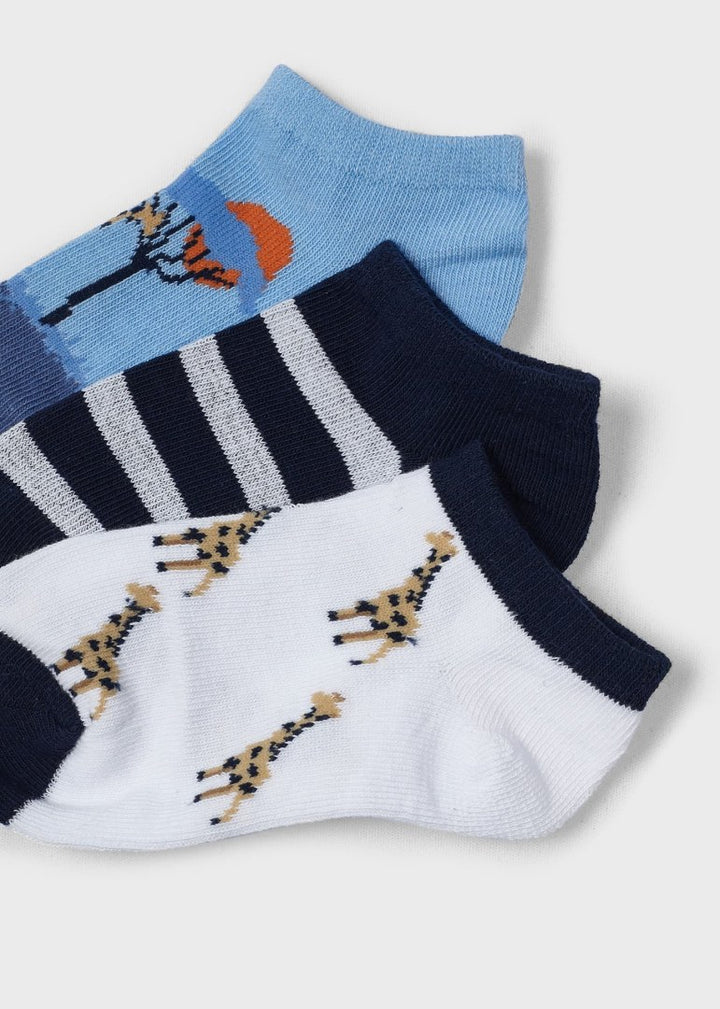 Mayoral Boys Ankle Socks  Set of 3  10465-11  Pomelo