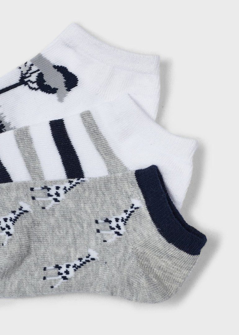 Mayoral Boys Ankle Socks  Set of 3  10465-12  Marino