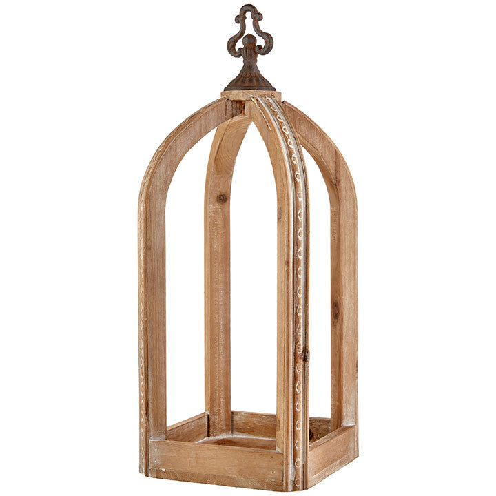 Raz 20.5" Wood & Iron Lantern 3938661