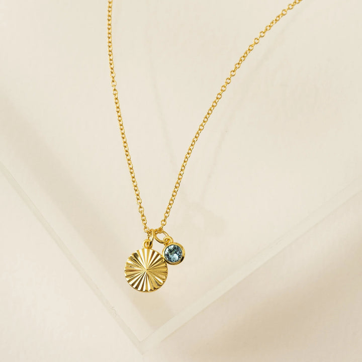 Lovers Tempo Gold-Plated Birthstone Fluted Necklace*