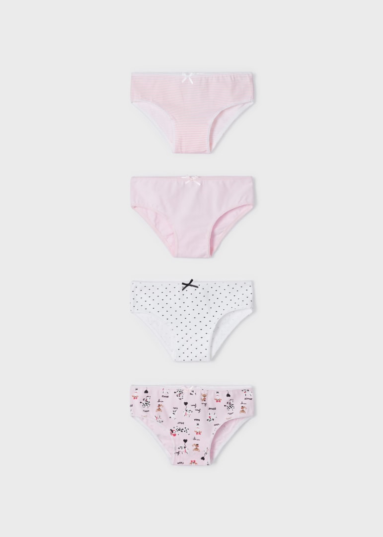 Mayoral Girls Briefs 4 Pack  10454-47  Rosa