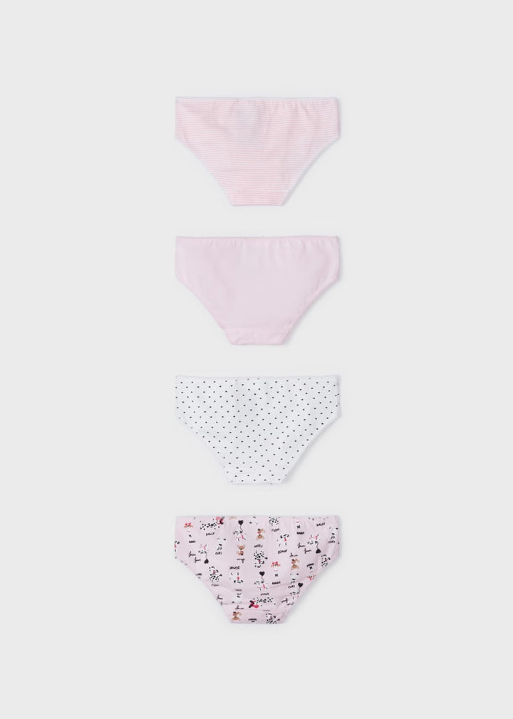 Mayoral Girls Briefs 4 Pack  10454-47  Rosa