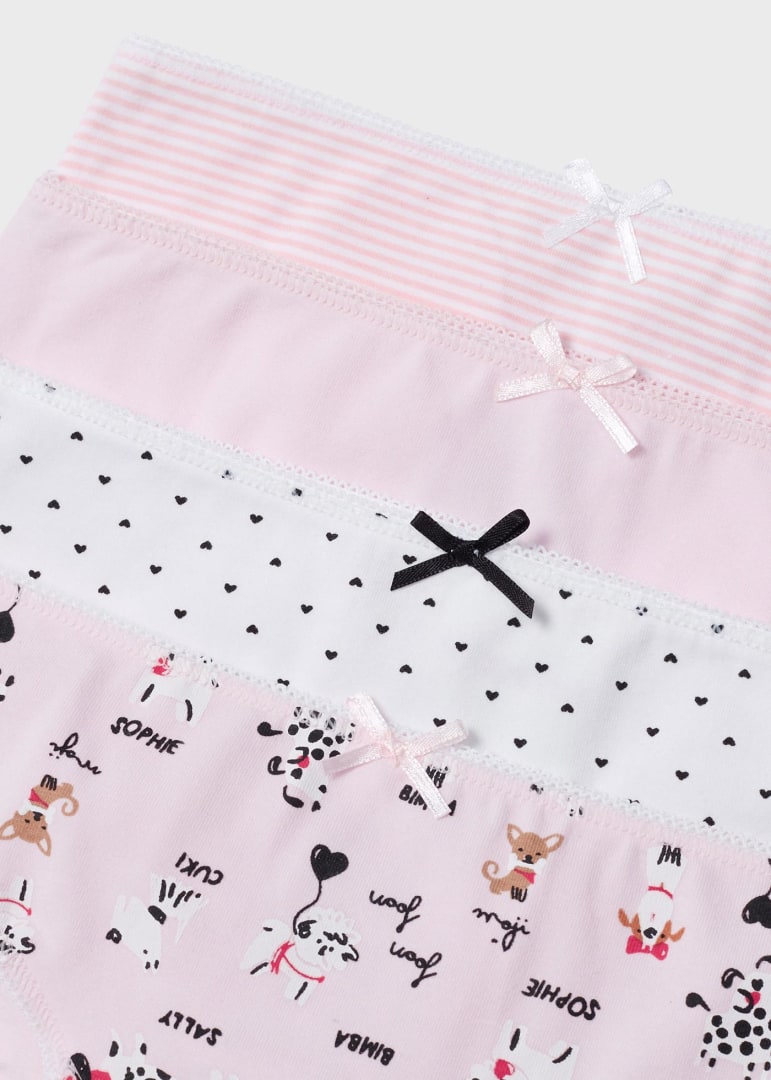 Mayoral Girls Briefs 4 Pack  10454-47  Rosa