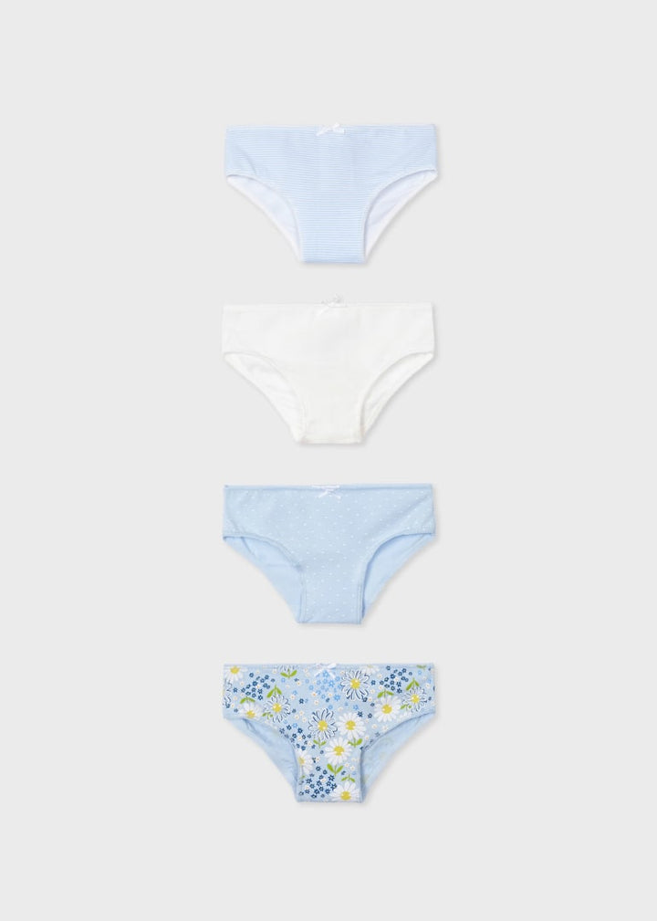 Mayoral Girls Briefs 4 Pack  10454-48  Celeste