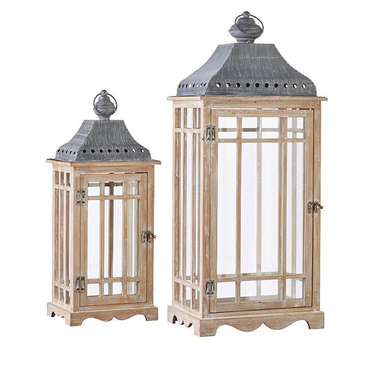 Raz Whitewashed Lantern  S4025926