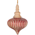 Raz Red Grooved Glass Finial 4112510