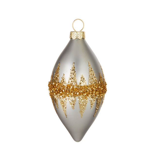 Raz 4"Glass Double Point Ornament 4120852