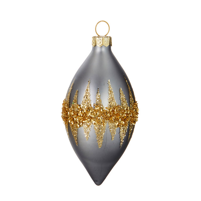 Raz 4"Glass Double Point Ornament 4120852