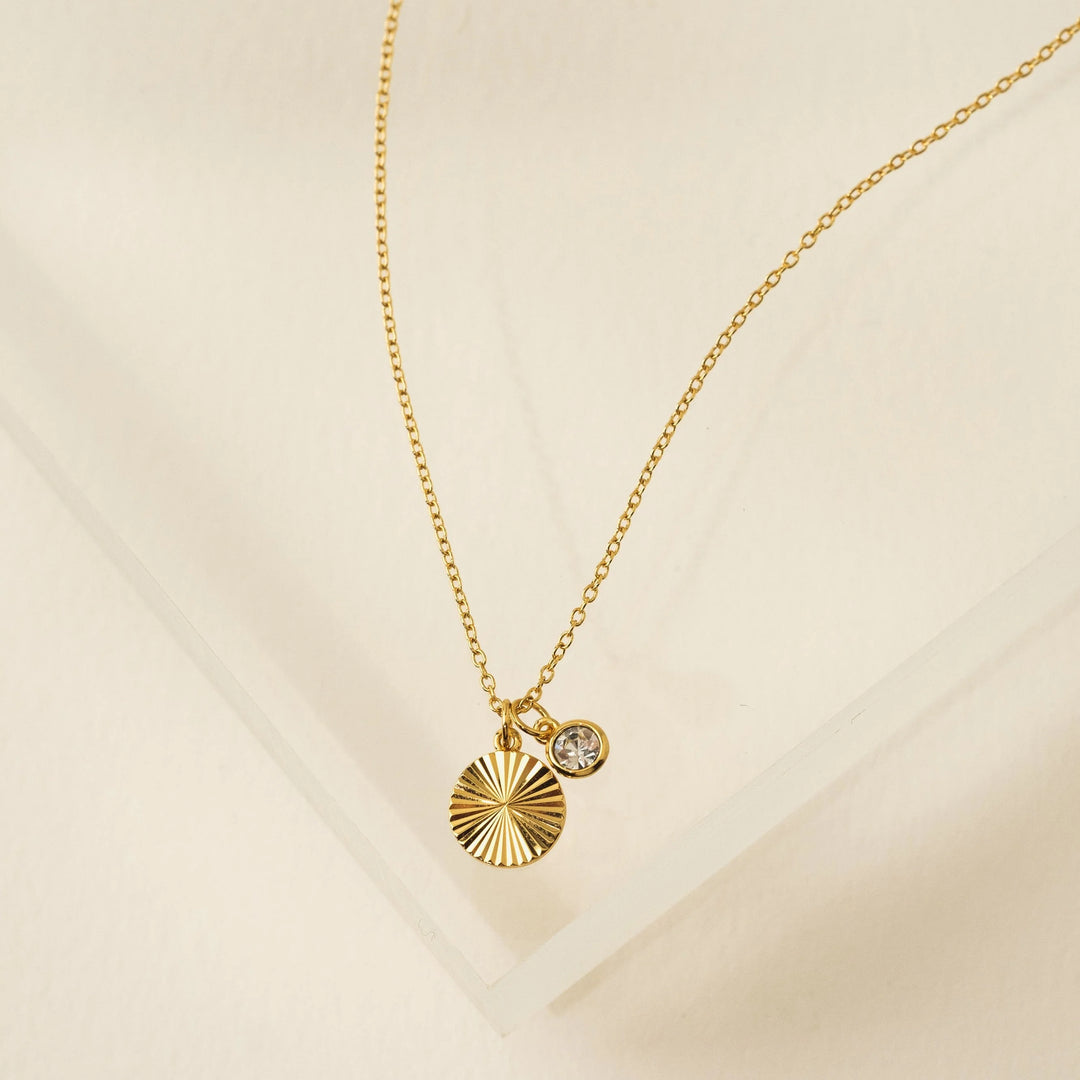 Lovers Tempo Gold-Plated Birthstone Fluted Necklace*