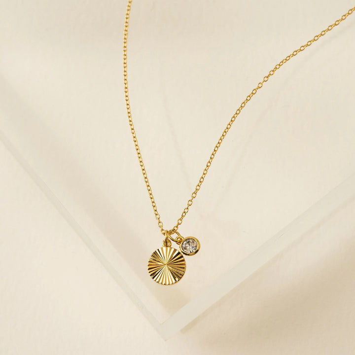 Lovers Tempo Gold-Plated Birthstone Fluted Necklace*