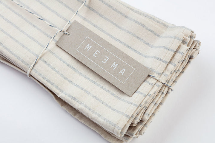 Meema Napkins Set Of 4 - Natural Stripe*
