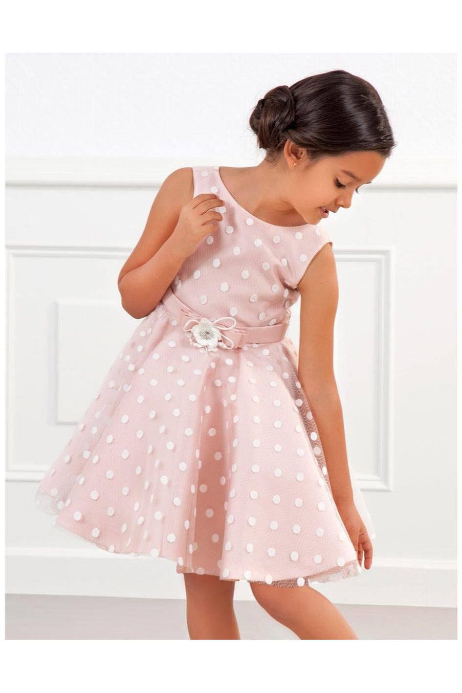 Abel and Lula Pale Rose Polka Dot Dress **