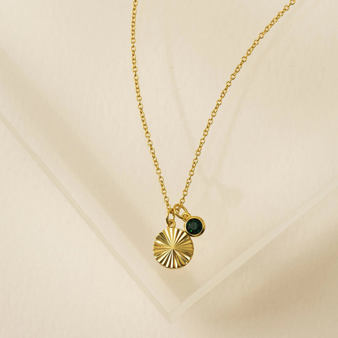 Lovers Tempo Gold-Plated Birthstone Fluted Necklace*