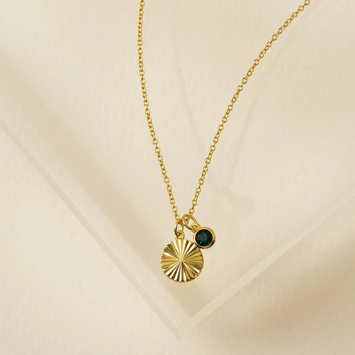 Lovers Tempo Gold-Plated Birthstone Fluted Necklace*