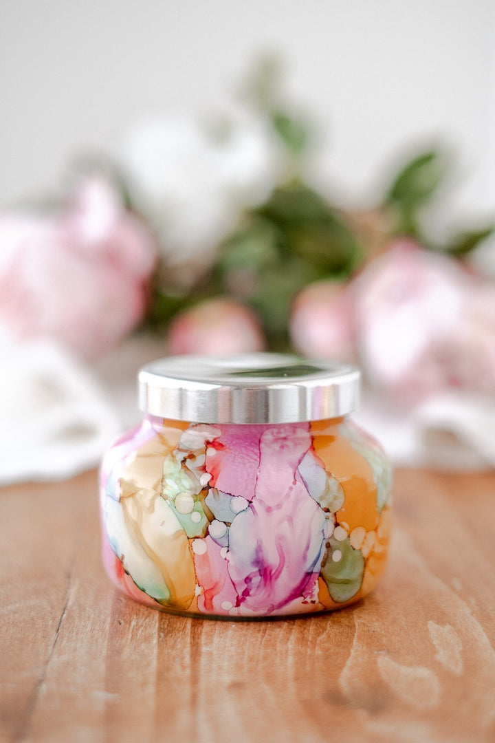 Capri Blue Volcano 8oz  Petite Rainbow Watercolor Jar