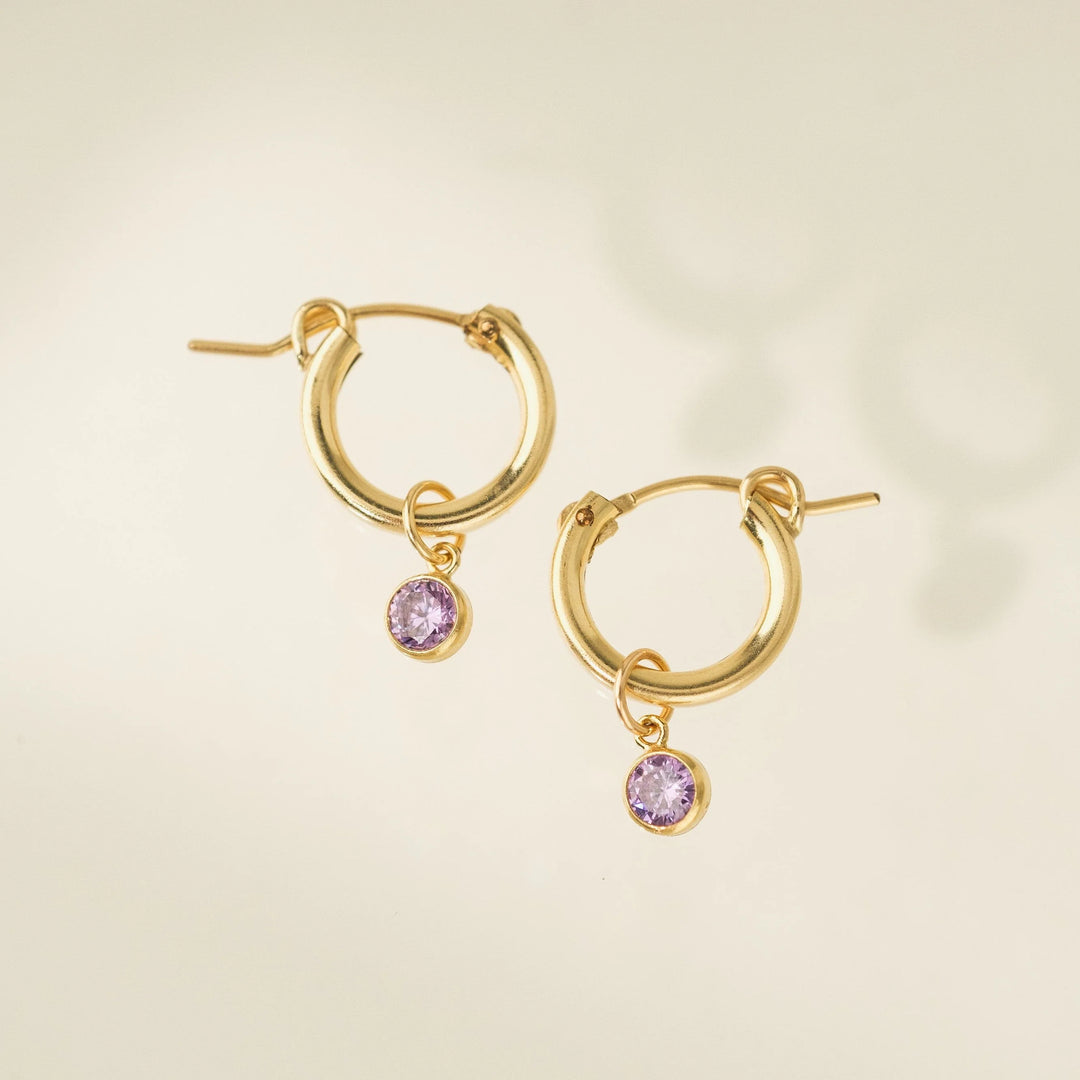 Lovers Tempo Gold-Filled Birthstone Hoop Earring*