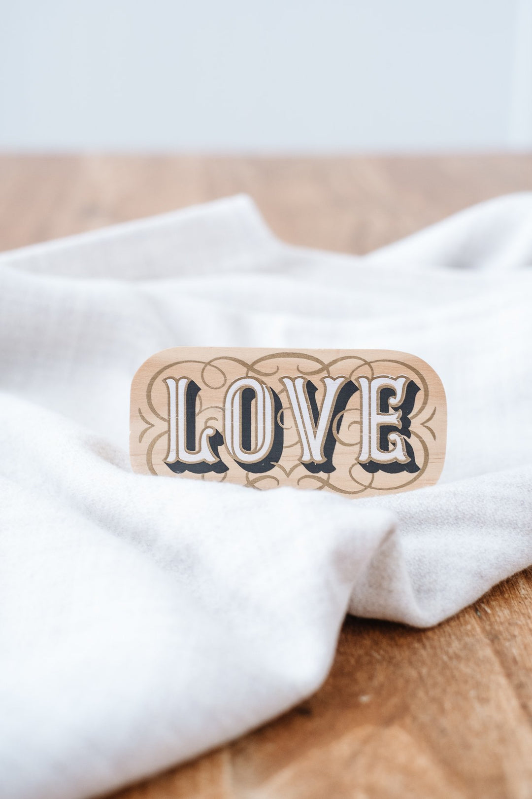 Love Mini Rectangle Wood Block *
