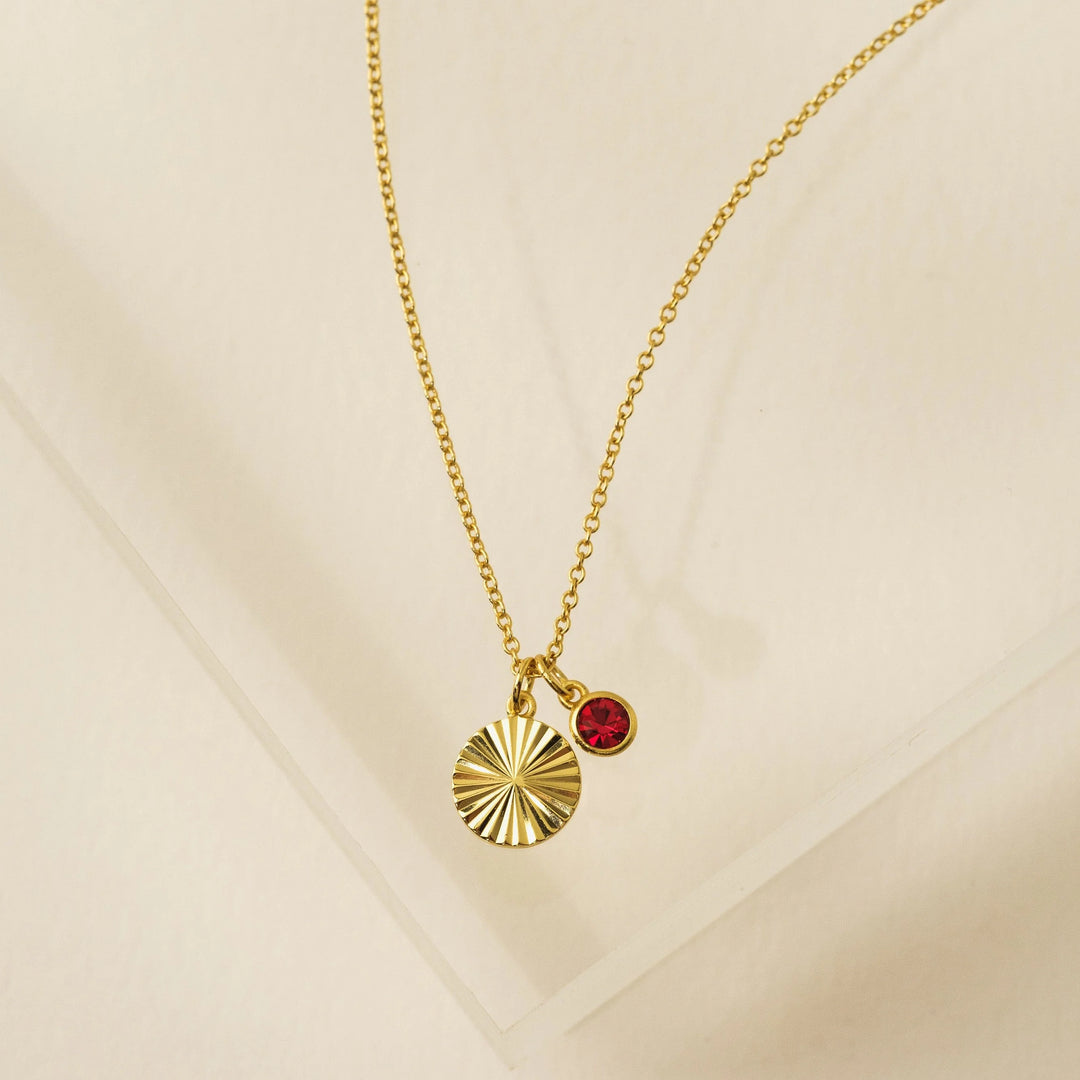 Lovers Tempo Gold-Plated Birthstone Fluted Necklace*