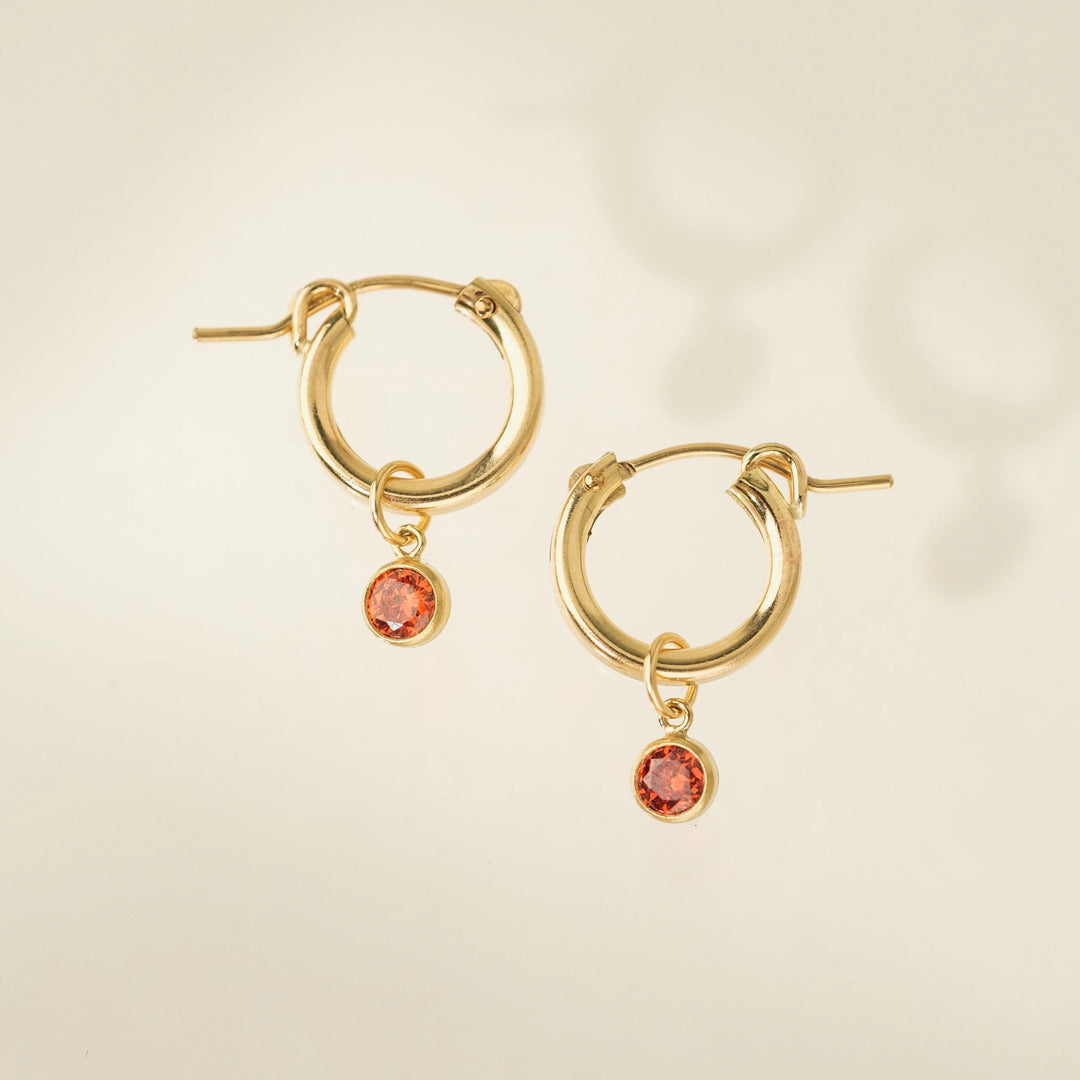 Lovers Tempo Gold-Filled Birthstone Hoop Earring*