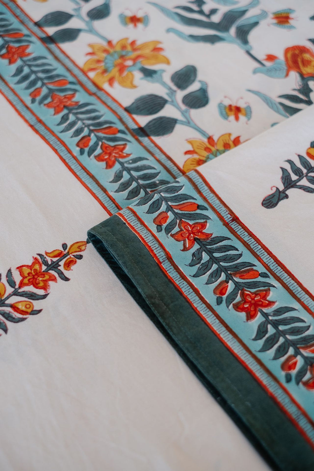 Danica Block Print Marigold Tablecloth 60x90 1057001