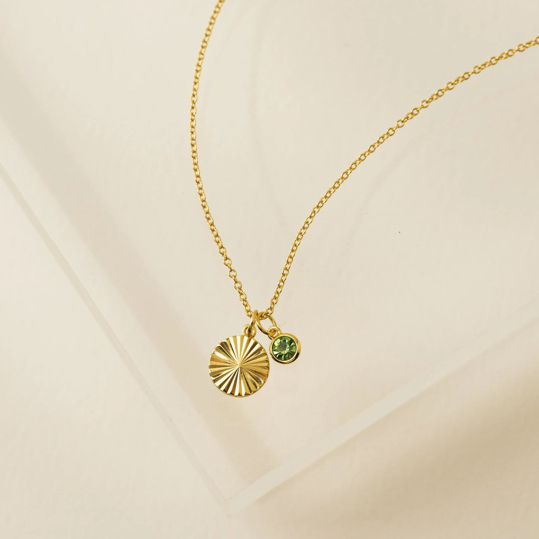 Lovers Tempo Gold-Plated Birthstone Fluted Necklace*