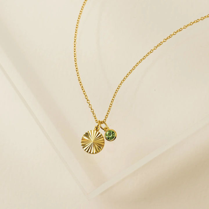 Lovers Tempo Gold-Plated Birthstone Fluted Necklace*