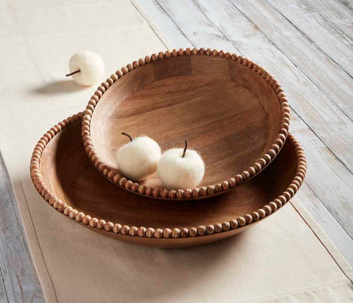 Mudpie Wood Beaded Bowl  M46000226