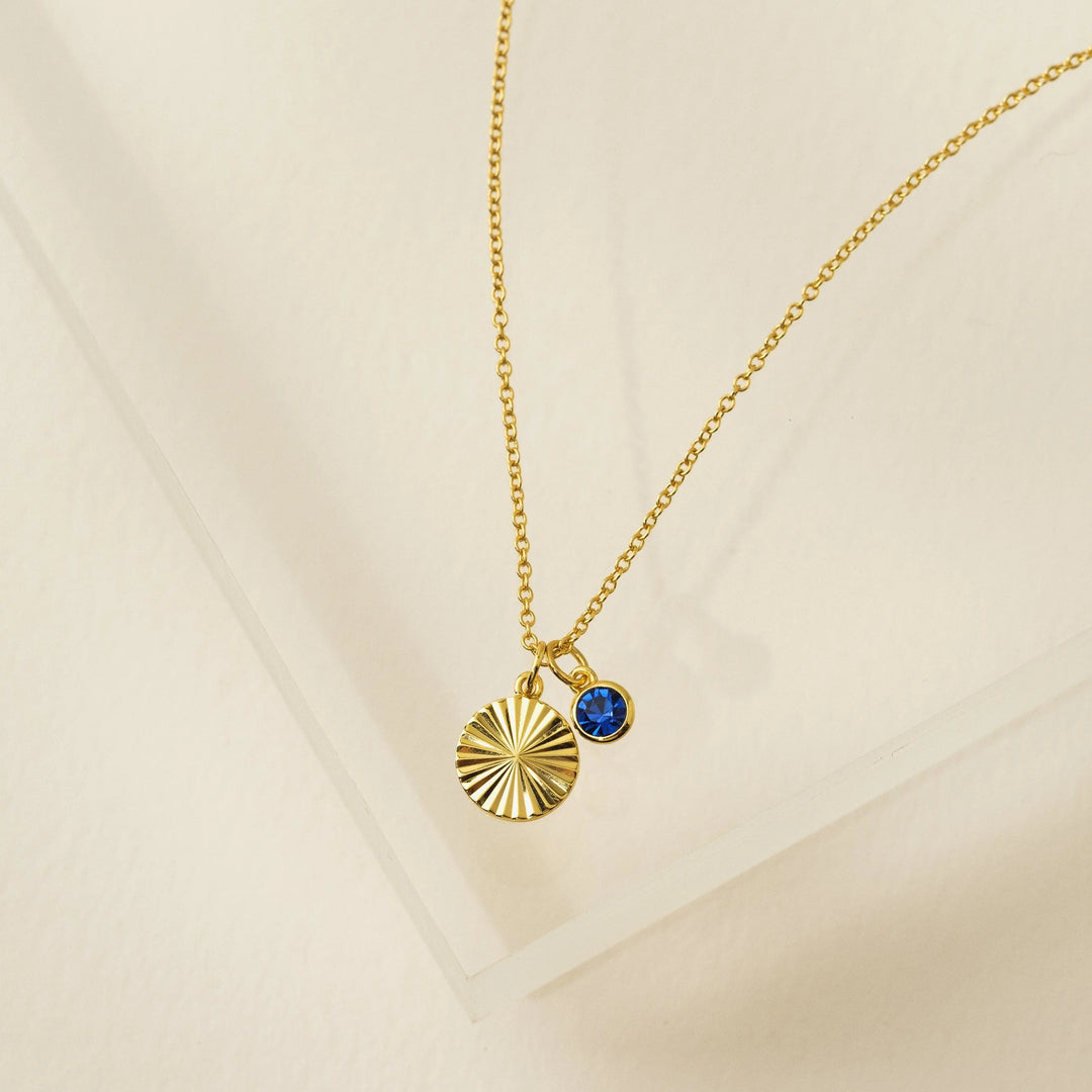 Lovers Tempo Gold-Plated Birthstone Fluted Necklace*