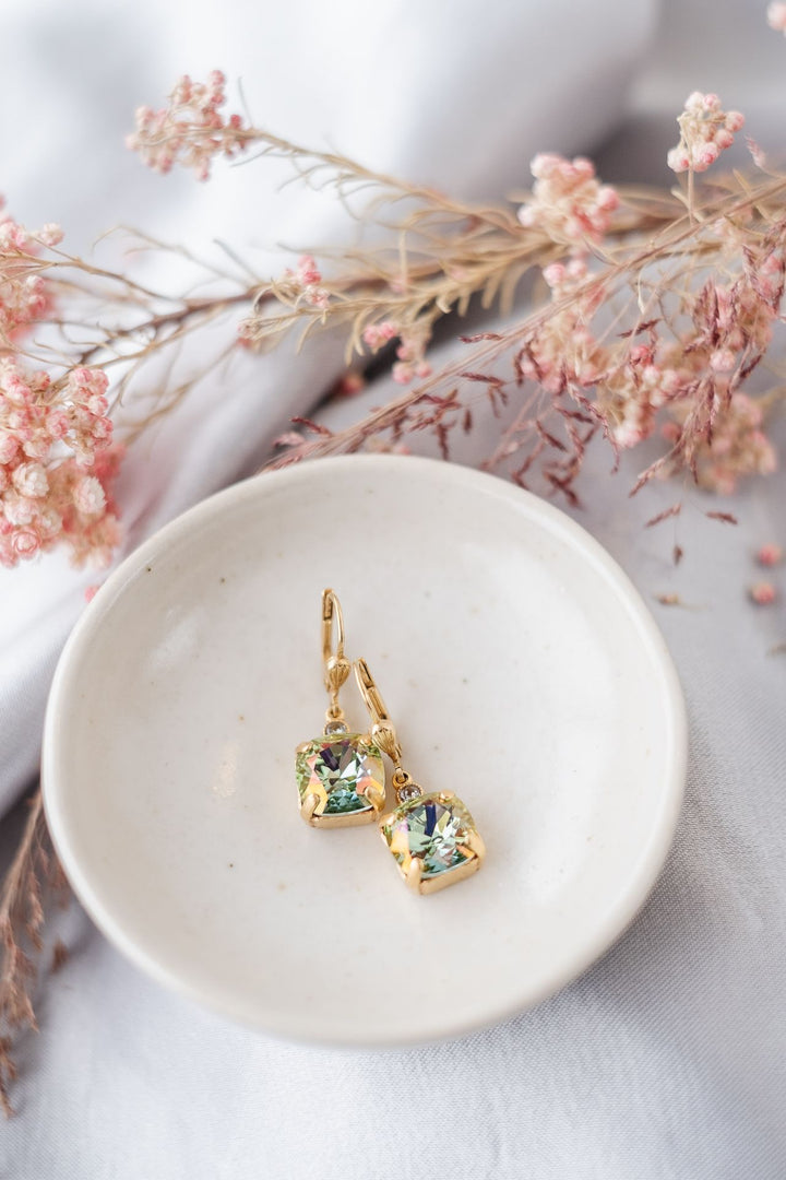 La Vie Parisienne Gold Square Crystal Earring 6581G*