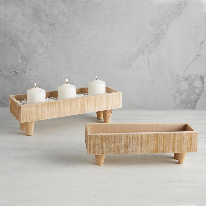47th & Main Wooden Planter with Feet  CMR351  Large