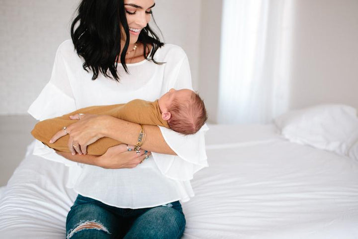 Copper Pearl Knit Swaddle Blanket    X0011HOBD7    Camel