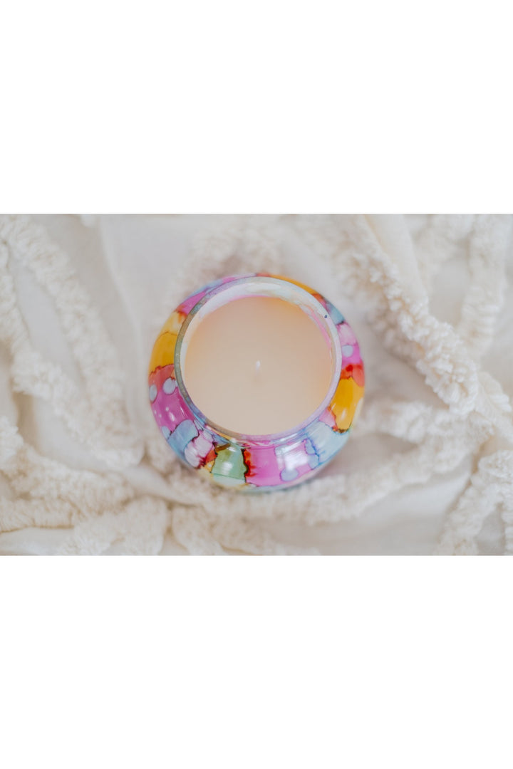 Capri Blue Volcano 8oz  Petite Rainbow Watercolor Jar