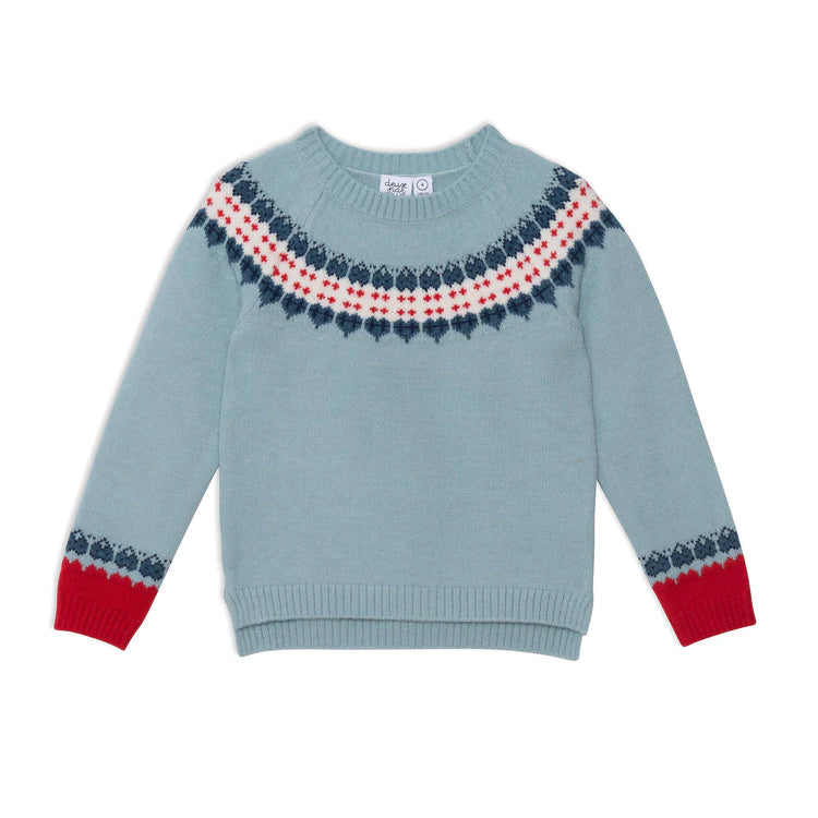 Deux Par Deux Girls Knit Sweater  E20HT31  Canal Blue