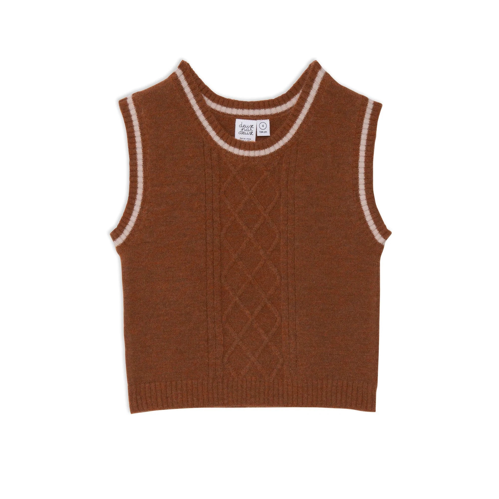 Deux Par Deux Girls Knit Vest  E20LT32  Sierra **
