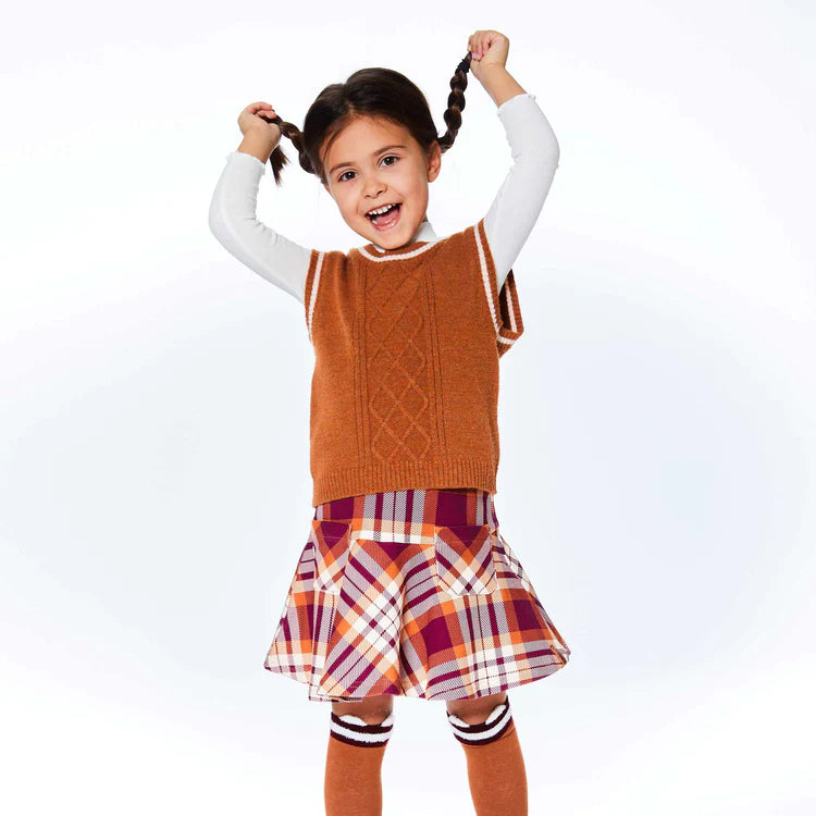 Deux Par Deux Girls Knit Vest  E20LT32  Sierra **
