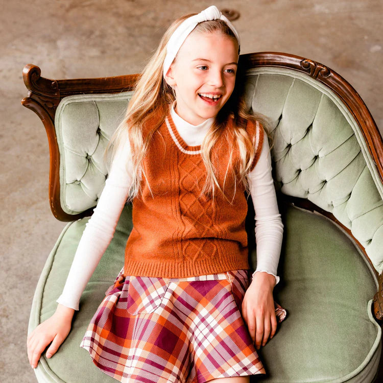 Deux Par Deux Girls Knit Vest  E20LT32  Sierra **