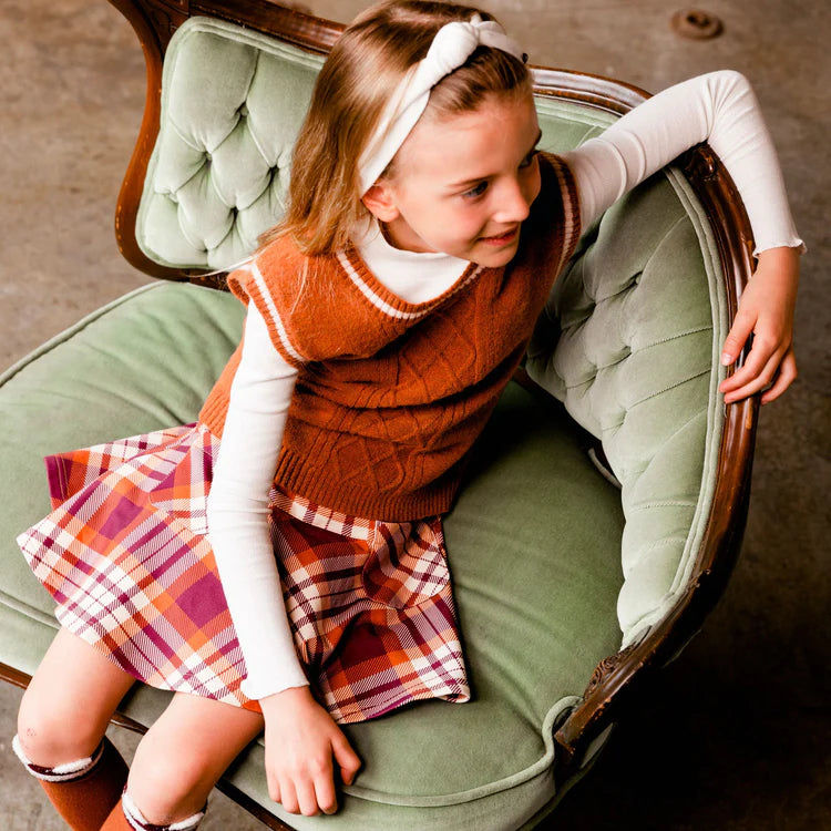 Deux Par Deux Girls Knit Vest  E20LT32  Sierra **