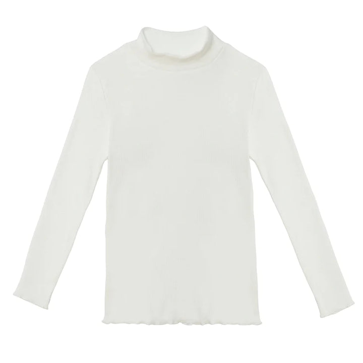 Deux Par Deux Girls Long Sleeve Mock Neck   E20YG71  White *