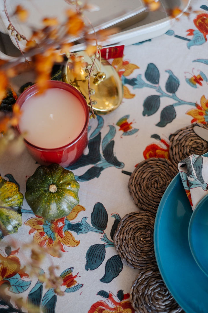 Danica Block Print Marigold Tablecloth 60x90 1057001