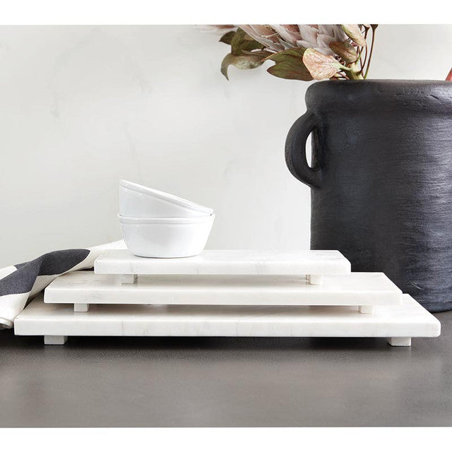 Santa Barbara White Marble Plank Tray