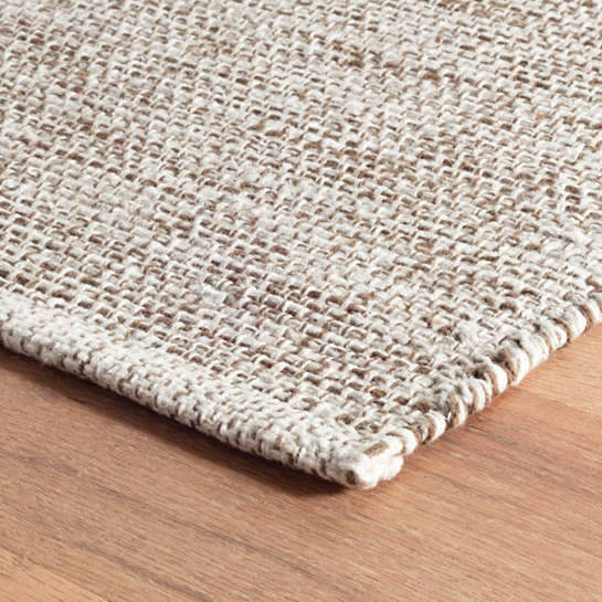 Marled Handwoven Cotton Rug  -  Brown