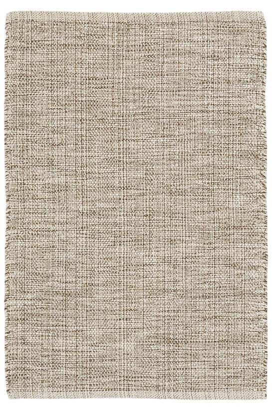 Marled Handwoven Cotton Rug  -  Brown