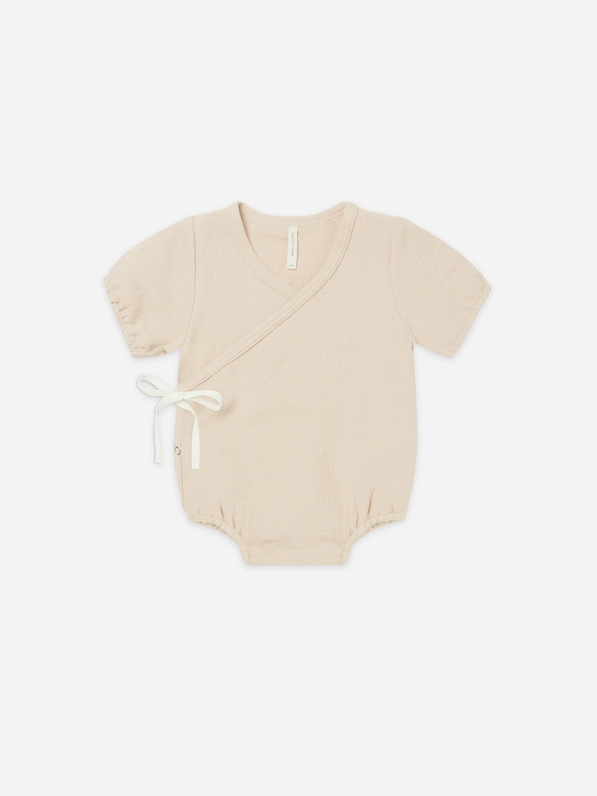 Quincy Mae Baby Girl Woven Wrap Romper  QM116TUR  Natural