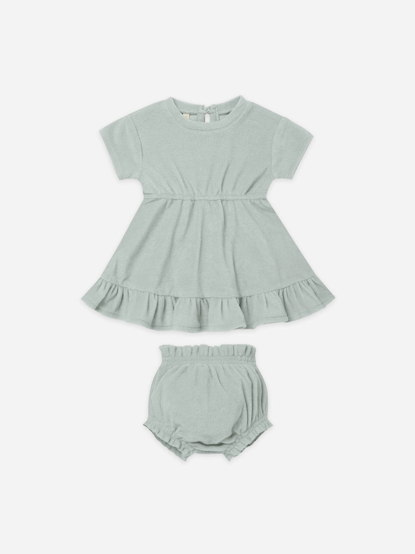 Quincy Mae Baby Girl Terry Dress Set  QM149  - Sky*