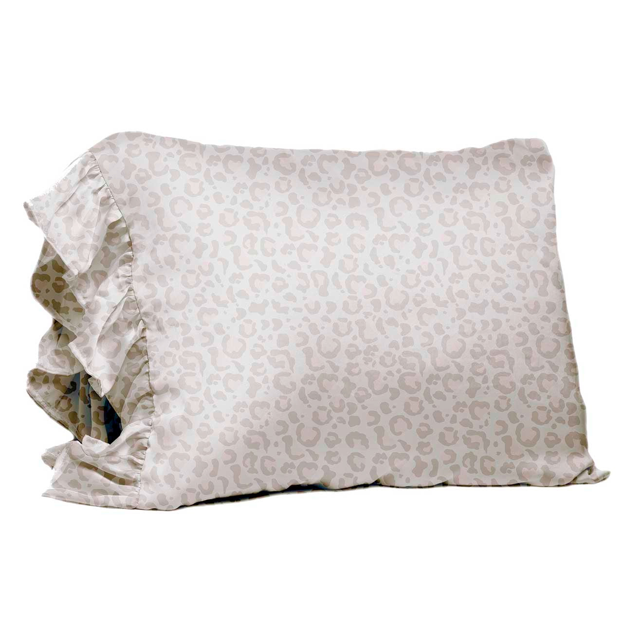 Bella Standard Silky Pillowcase - Ruffle Leopard