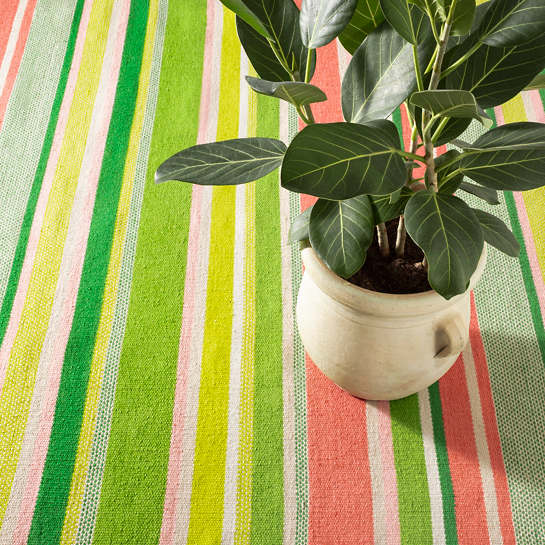 Seed Stitch Stripe Watermelon Indoor/Outdoor Rug*