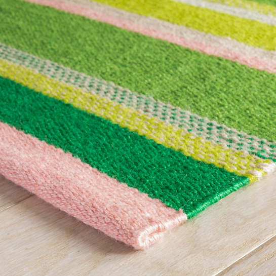 Seed Stitch Stripe Watermelon Indoor/Outdoor Rug*