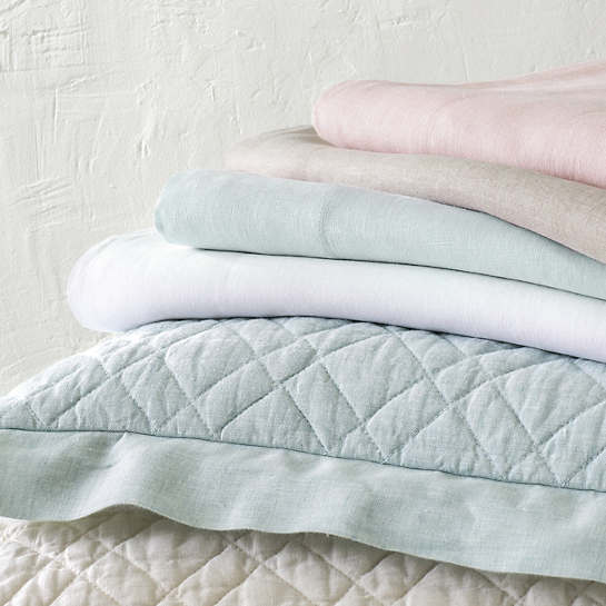 Washed Linen Bedding Collection - Sky